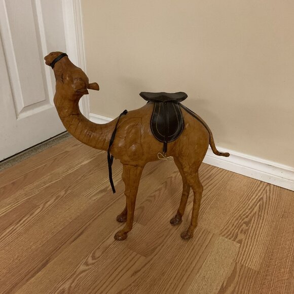 3 Moroccan Handcrafted Leather Camel Set Small Medium and Large - Picture 3 of 10